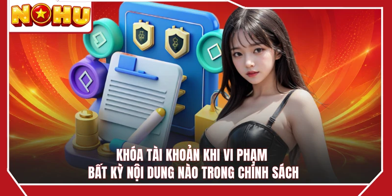 Khóa tài khoản khi vi phạm bất kỳ nội dung nào trong chính sách